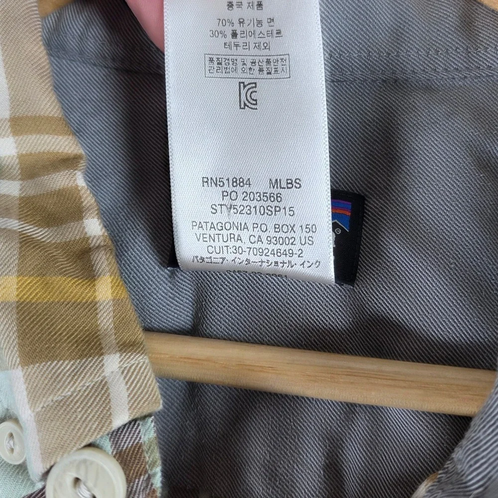 Patagonia Mens Birdshot‎ Organic Cotton Plaid Button Down Shirt XL Casual - Picture 7 of 12